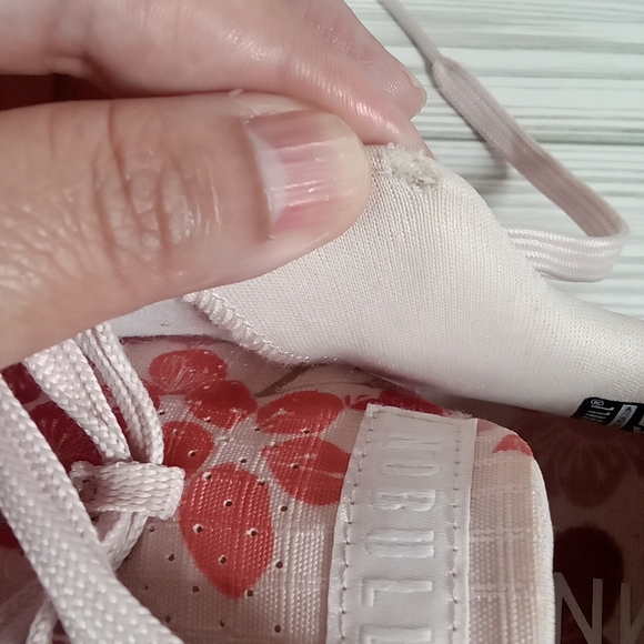 Pink and White Floral Sneakers with Cushioned Sole Nobull Cherry Ripstop 8.5 - Picture 7 of 8